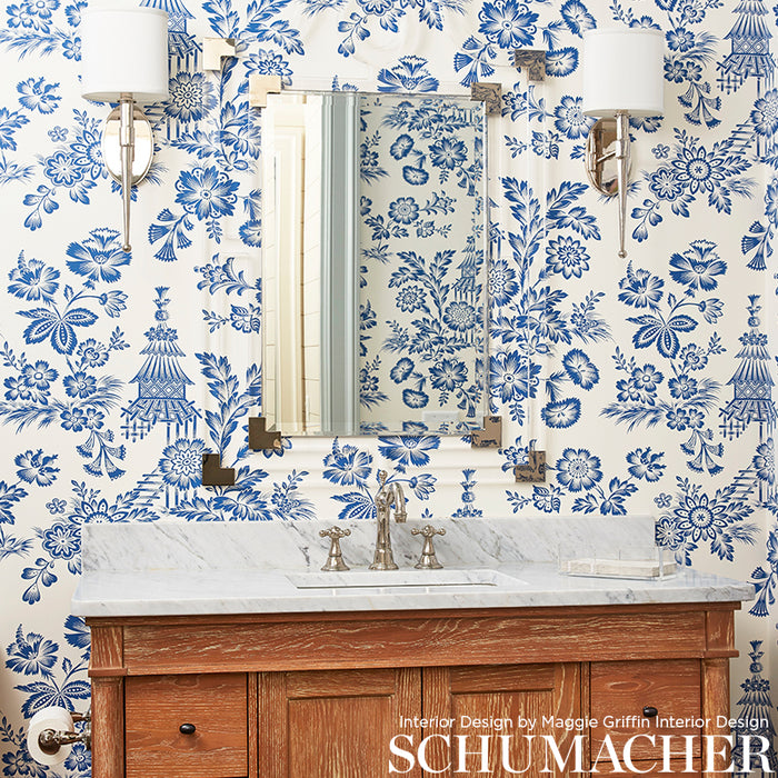 Schumacher Song Garden Porcelain Wallpaper 5007030