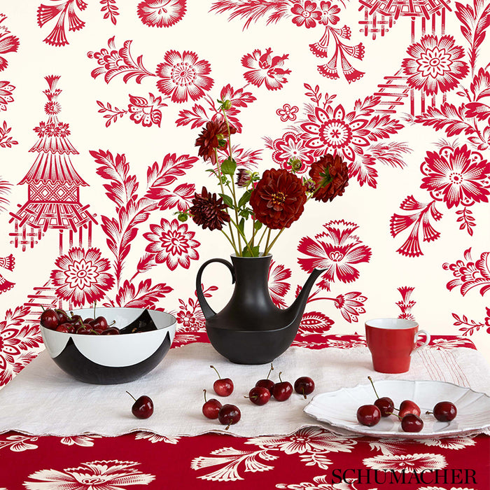 Schumacher Song Garden Cocoa Wallpaper 5007032