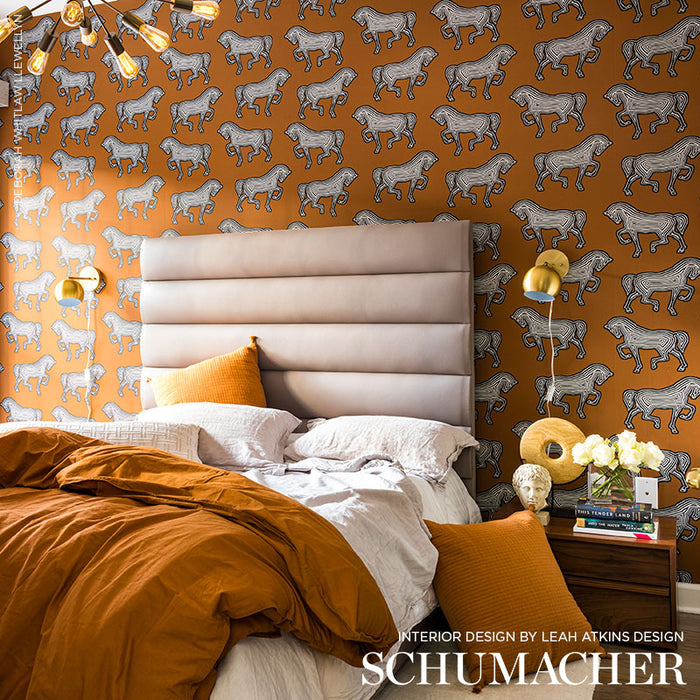 Schumacher Faubourg Brown Wallpaper 5007090