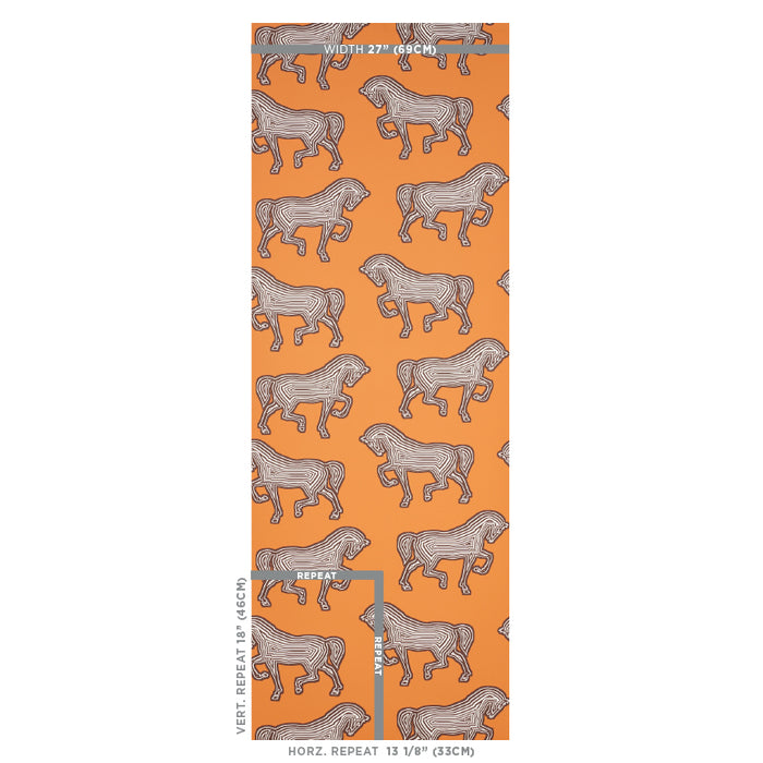 Schumacher Faubourg Orange Wallpaper 5007091