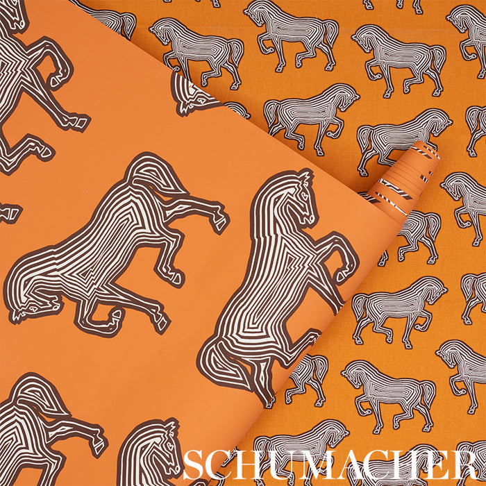 Schumacher Faubourg Orange Wallpaper 5007091