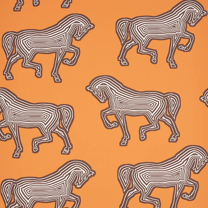 Schumacher Faubourg Orange Wallpaper 5007091