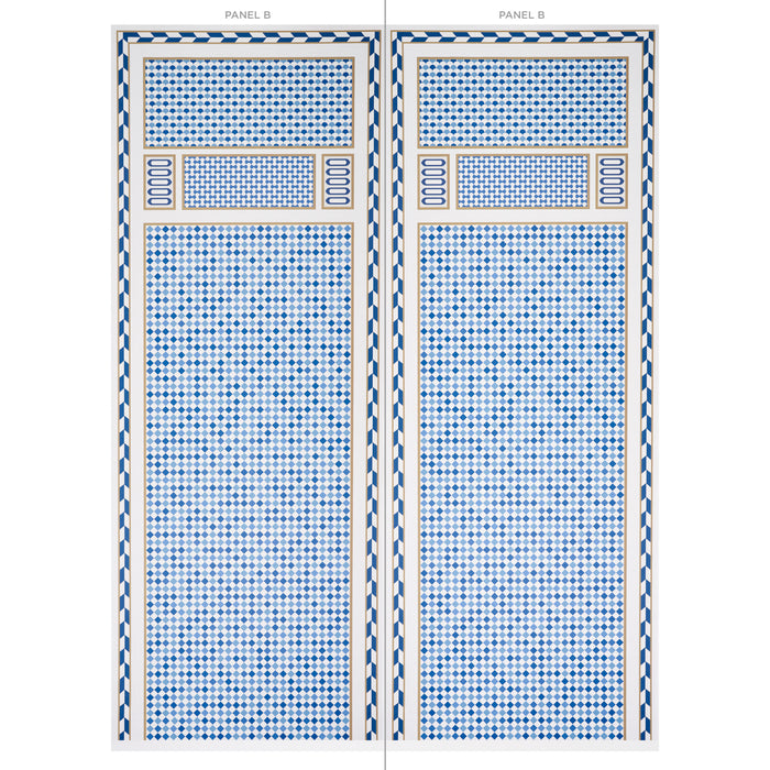 Schumacher Robinchon Panel B Blue Wallpaper 5007111