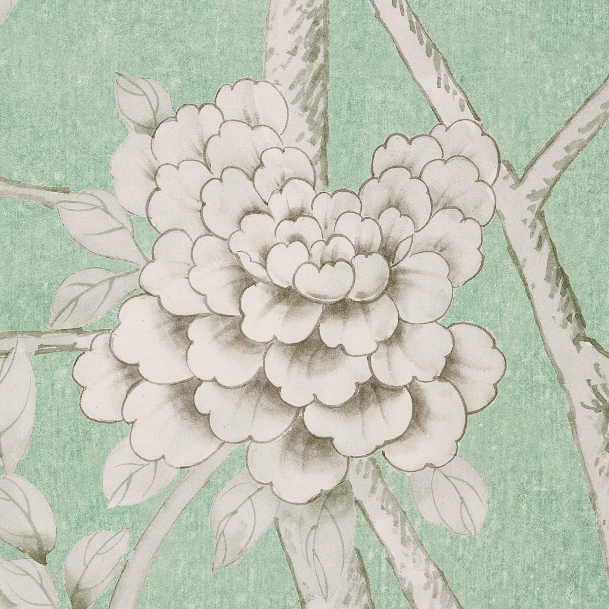 Schumacher Chinois Palais Panel Aquamarine Wallpaper 5007123