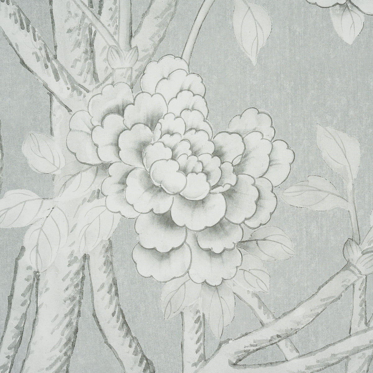 Schumacher Chinois Palais Panel Grisaille Wallpaper 5007125