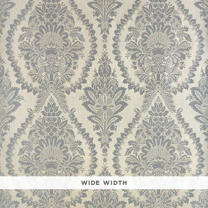 Schumacher Incandescence Damask Burnished Silver Wallpaper 5007380