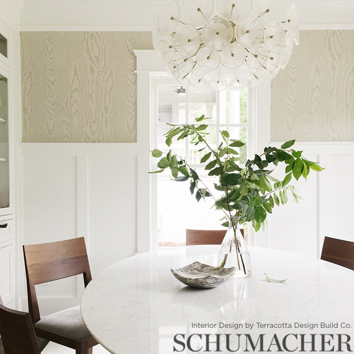 Schumacher Faux Bois Silver Moon Wallpaper 5007401