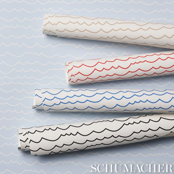 Schumacher Waves Sand Wallpaper 5007460