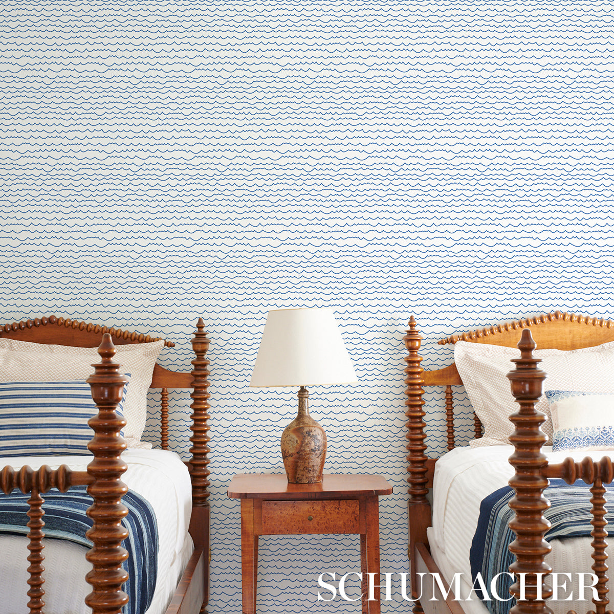 Schumacher Waves Blue Wallpaper 5007462