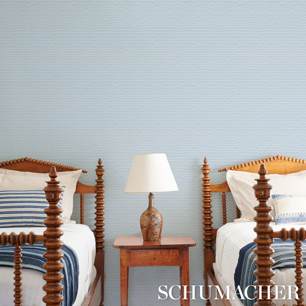 Schumacher Waves White On Sky Wallpaper 5007464