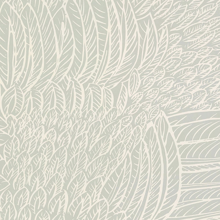 Schumacher Featherfest Smoke Wallpaper 5007560