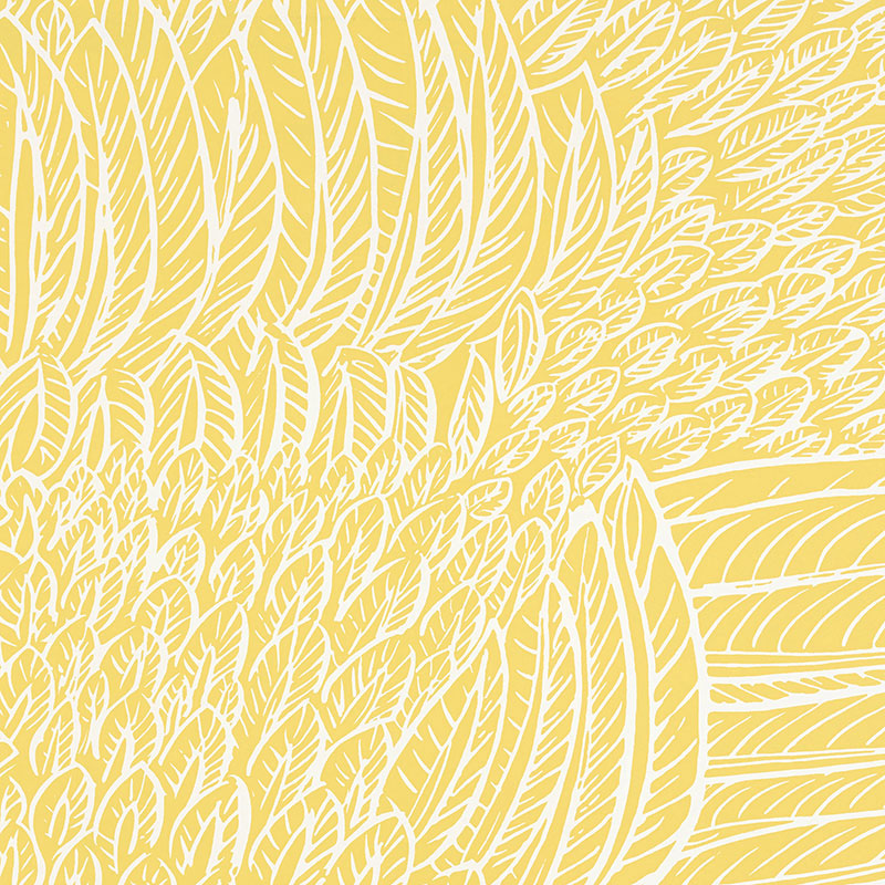 Schumacher Featherfest Citron Wallpaper 5007562