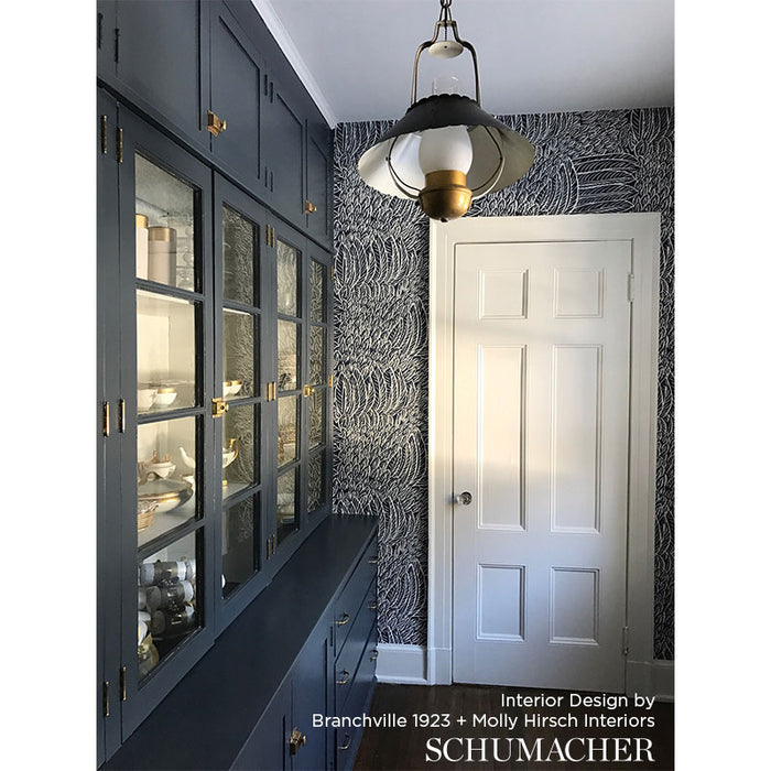 Schumacher Featherfest Slate Wallpaper 5007564