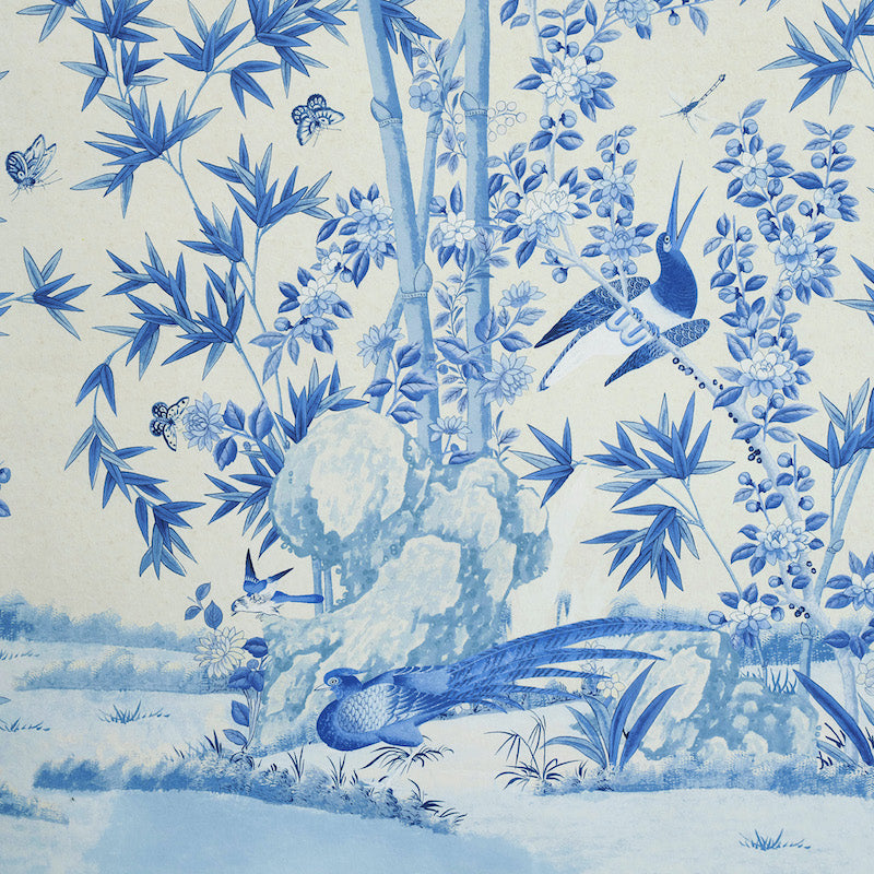 Schumacher Brighton Pavilion Panel Blue Wallpaper 5007744