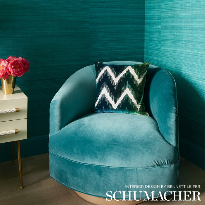 Schumacher Shaded Silk Peacock Wallpaper 5007865