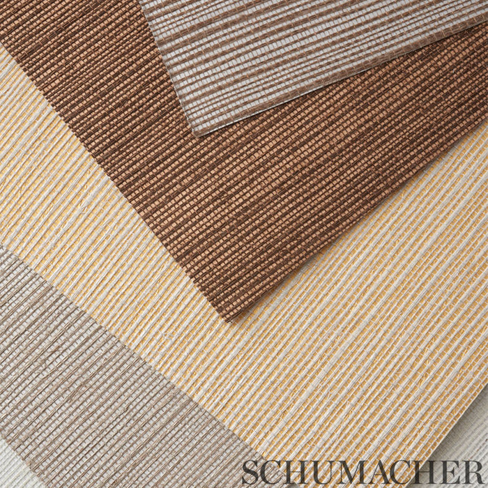 Schumacher Hemp Shimmer Cocoa Shimmer Wallpaper 5007873