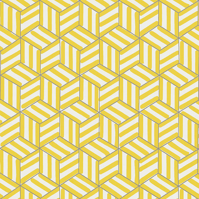 Schumacher Tumbling Blocks Citron Wallpaper 5007961