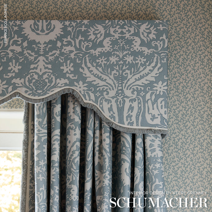 Schumacher Folly Orpington Blue Wallpaper 5008004