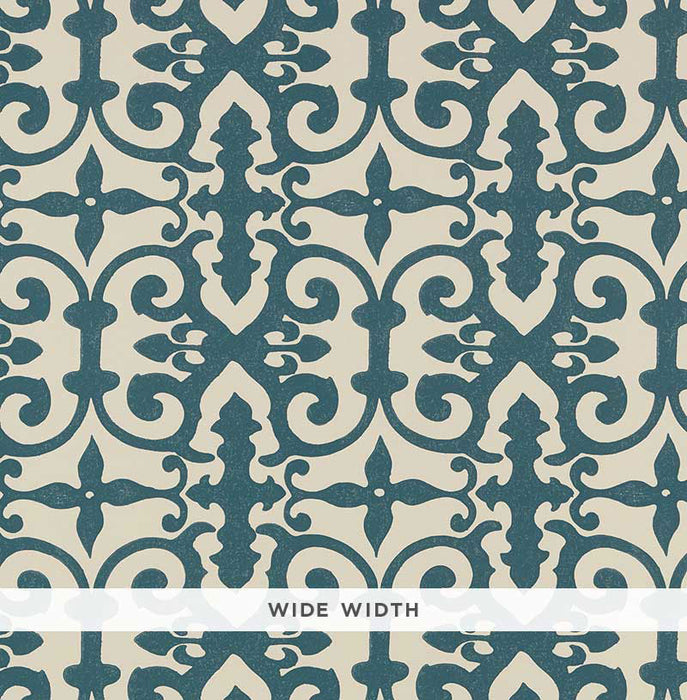 Schumacher Ferne Park Peacock Blue Wallpaper 5008045