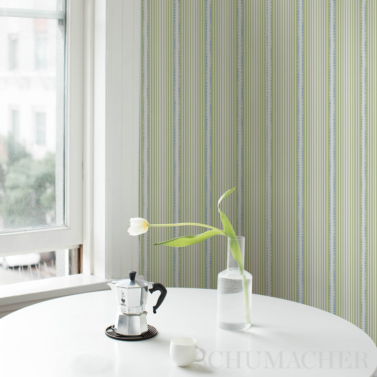 Schumacher Moncorvo Green & Blue Wallpaper 5008105