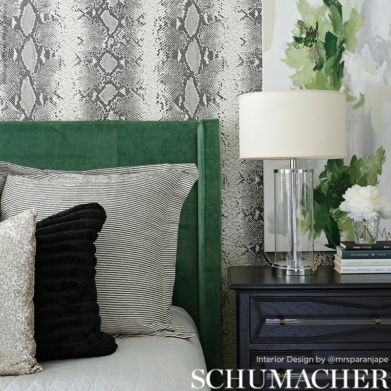 Schumacher Snake Charmer Cinder Wallpaper 5008180