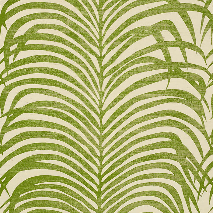 Schumacher Zebra Palm Sisal Green Wallpaper Sample 5008221