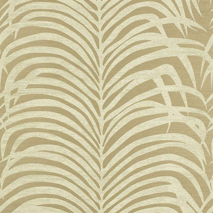 Schumacher Zebra Palm Sisal Sage Wallpaper Sample 5008223