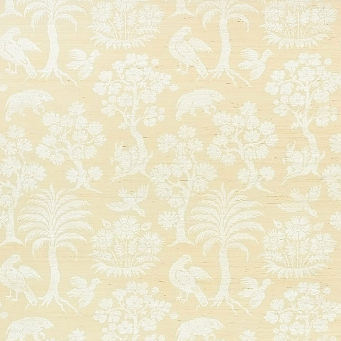 Schumacher Woodland Silhouette Sisal Ivory Wallpaper Sample 5008280