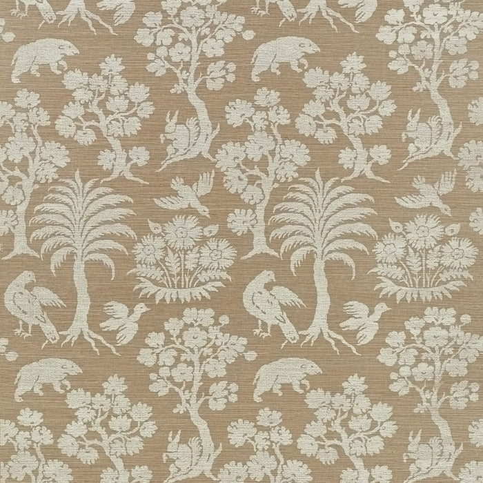 Schumacher Woodland Silhouette Sisal Mocha Wallpaper Sample 5008283