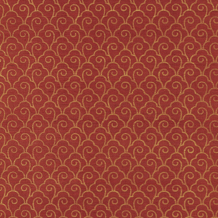 Schumacher Scallop Filigree Sisal Gold On Lacquer Wallpaper Sample 5008302