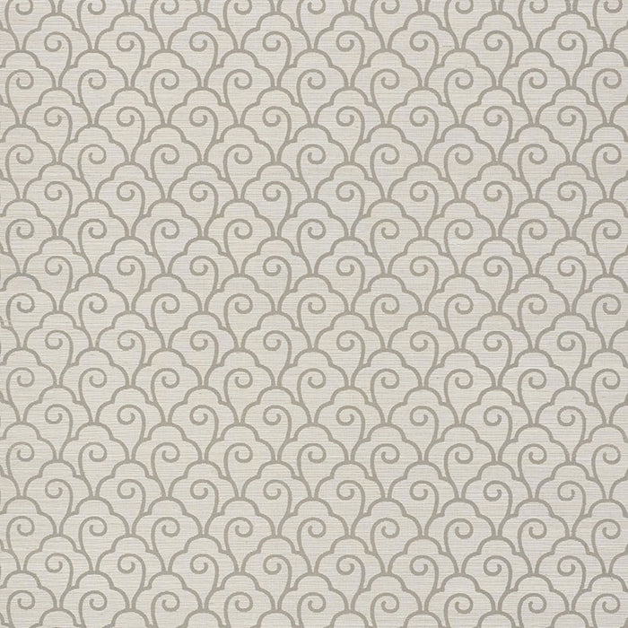 Schumacher Scallop Filigree Sisal Fog Wallpaper Sample 5008303