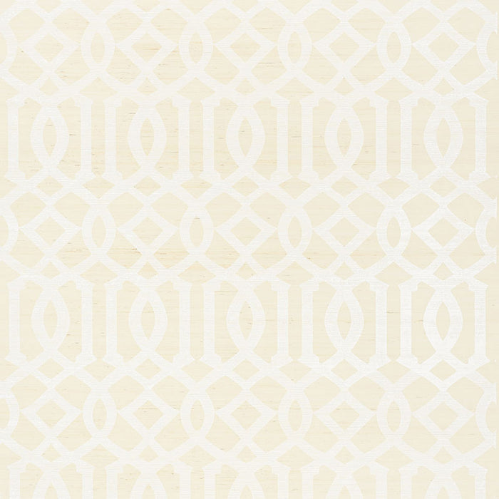 Schumacher Imperial Trellis Sisal Ivory Wallpaper 5008350