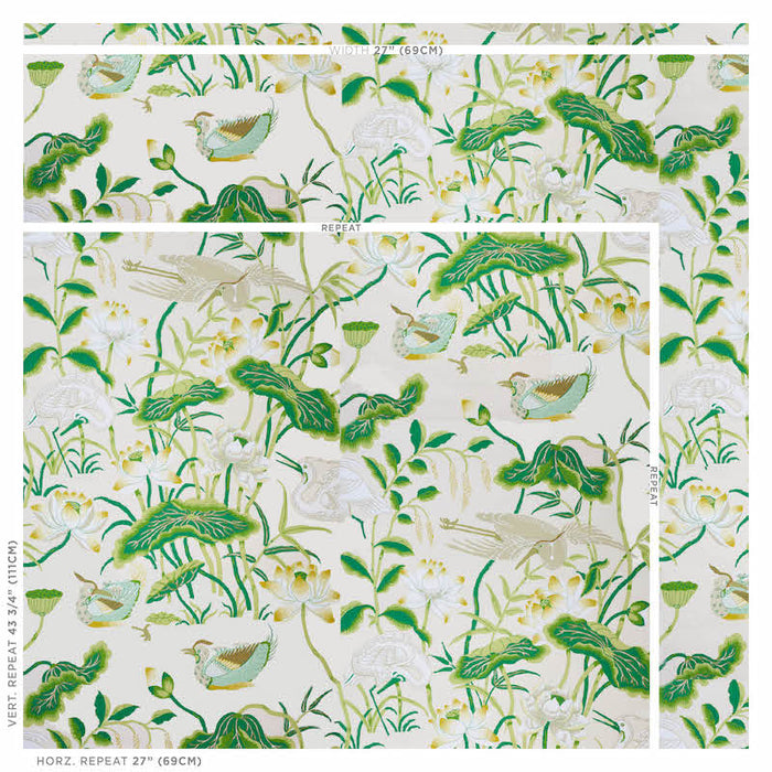 Schumacher Lotus Garden Leaf Wallpaper 5008433