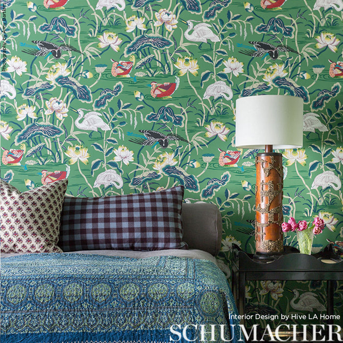 Schumacher Lotus Garden Leaf Wallpaper 5008433