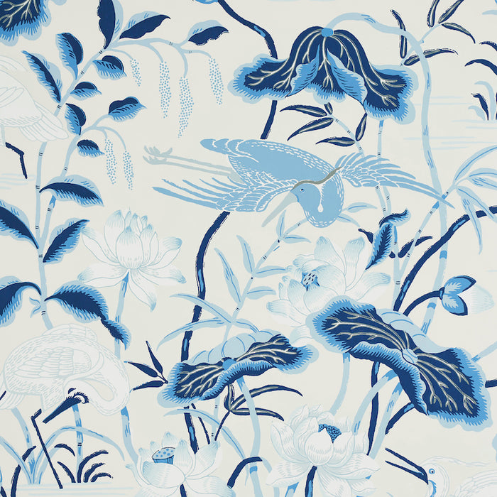 Schumacher Lotus Garden Porcelain Wallpaper 5008435