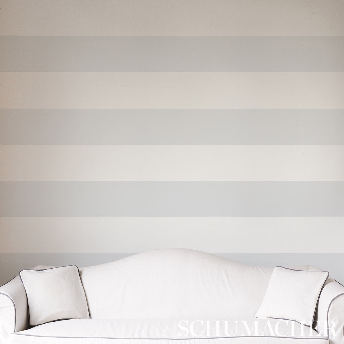 Schumacher Baxter Stripe Grey Wallpaper 5008523