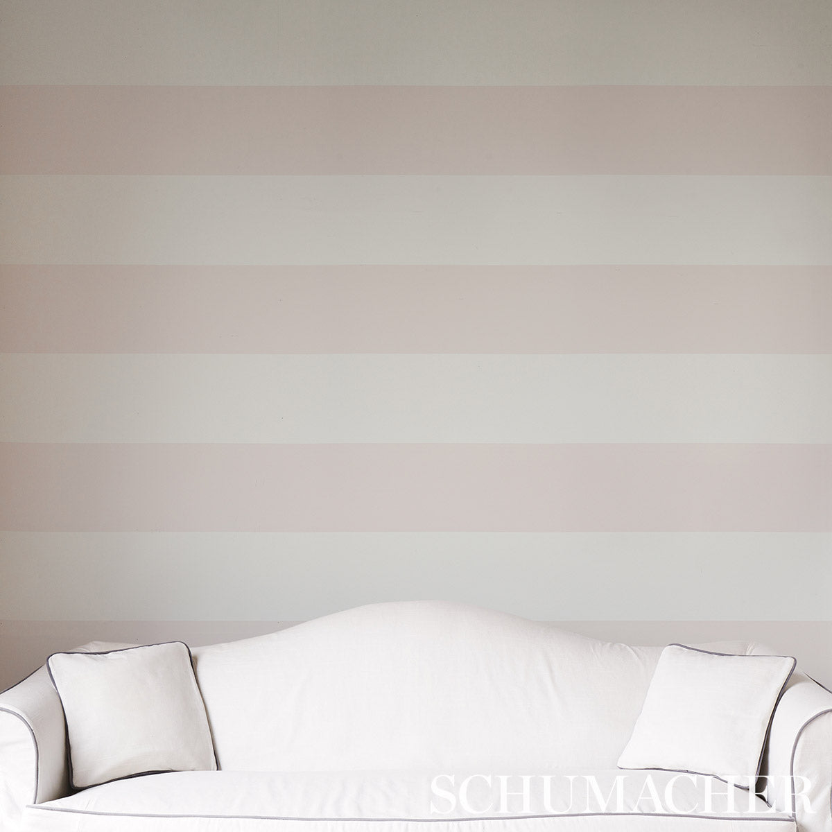 Schumacher Baxter Stripe Blush Wallpaper 5008524