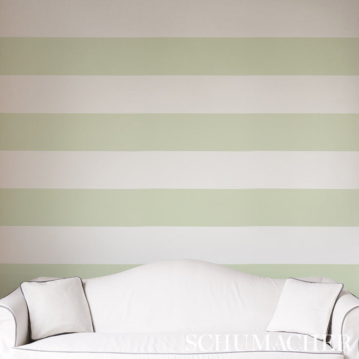 Schumacher Baxter Stripe Green Wallpaper 5008525