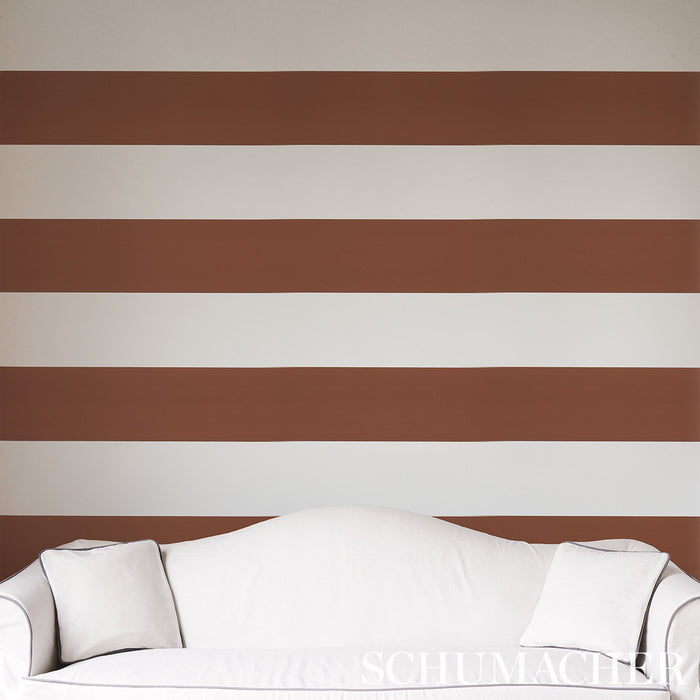 Schumacher Baxter Stripe Brown Wallpaper 5008527