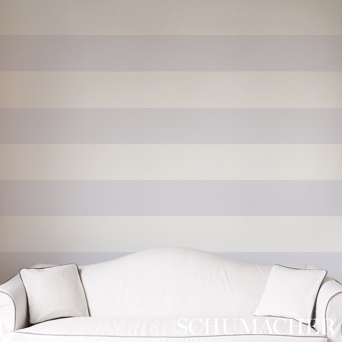 Schumacher Baxter Stripe Lilac Wallpaper 5008528