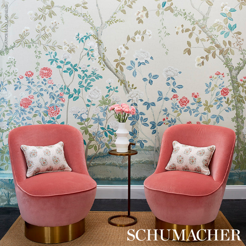 Schumacher Madame De Pompadour Panel Set Alabaster Wallpaper 5008540