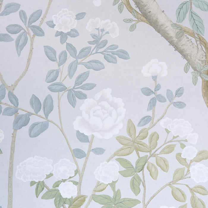 Schumacher Madame De Pompadour Panel Set Grey Wallpaper Sample 5008545