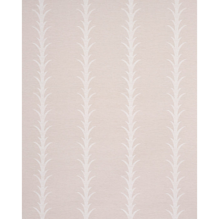 Schumacher Acanthus Stripe Vinyl Limestone Wallpaper 5008590