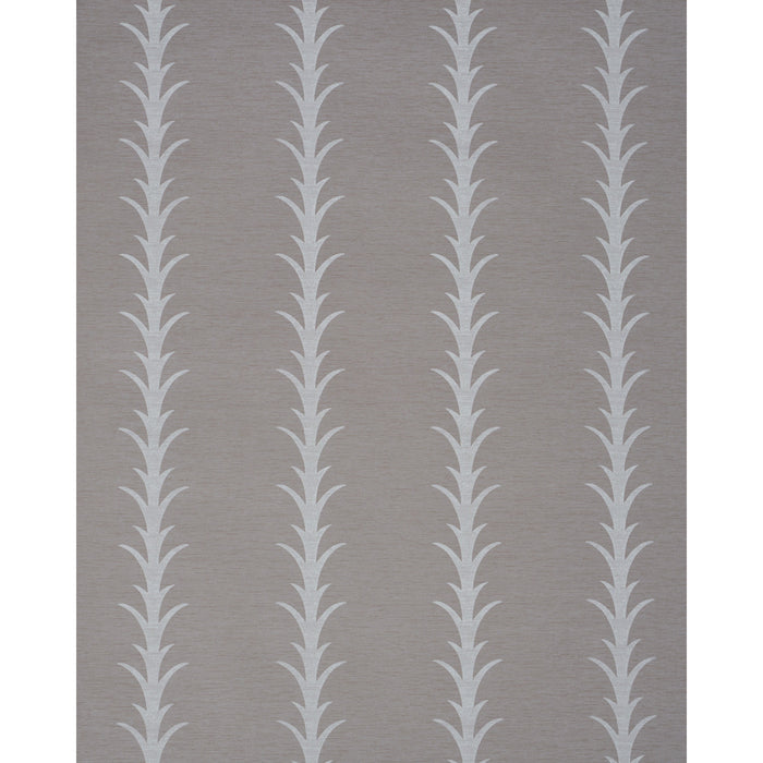 Schumacher Acanthus Stripe Vinyl Grey Wallpaper 5008593