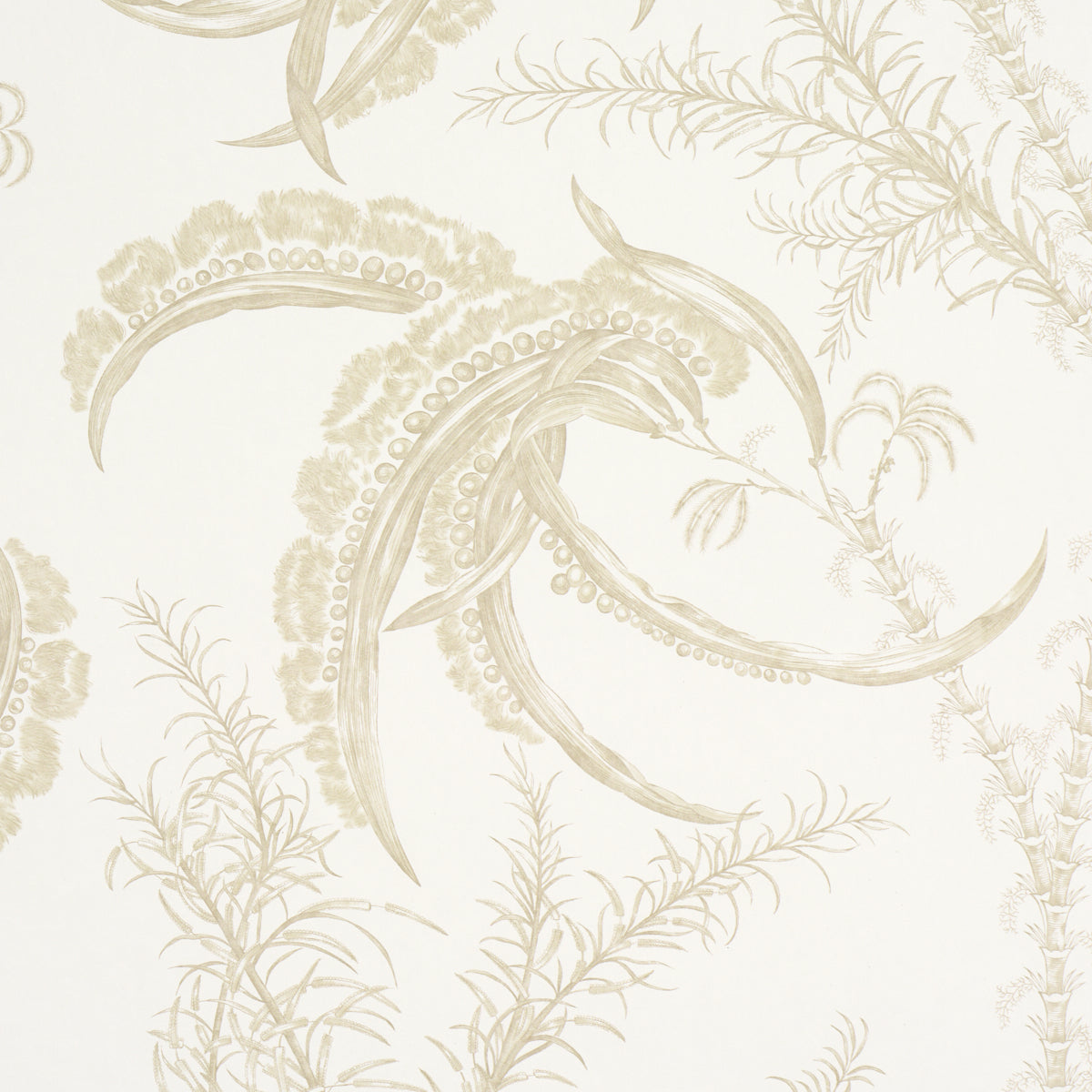 Schumacher Ocean Toile Sand Wallpaper 5008722