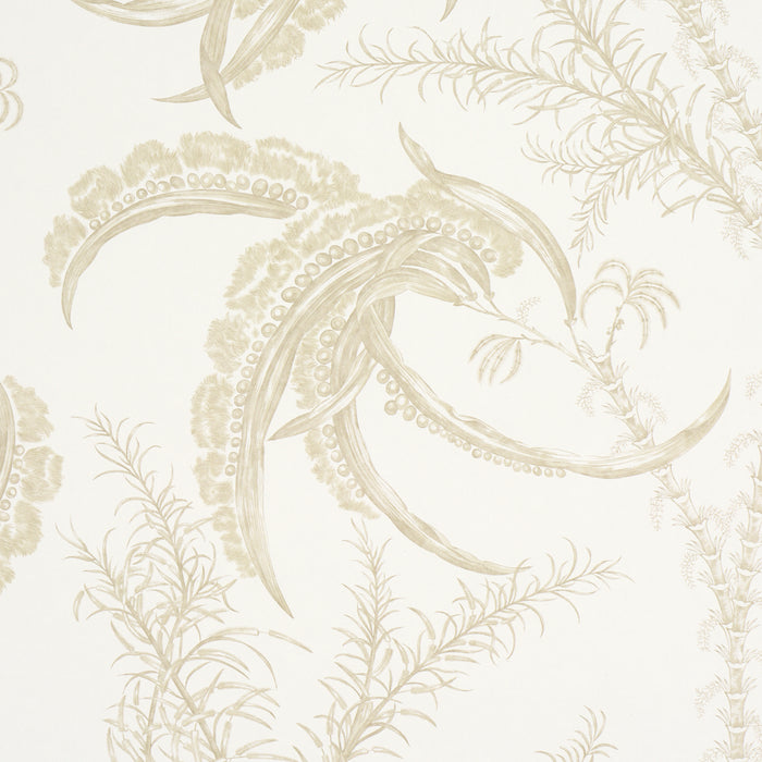 Schumacher Ocean Toile Sand Wallpaper 5008722