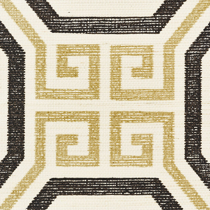 Schumacher Octavia Sisal Gold & Jet Wallpaper Sample 5008930