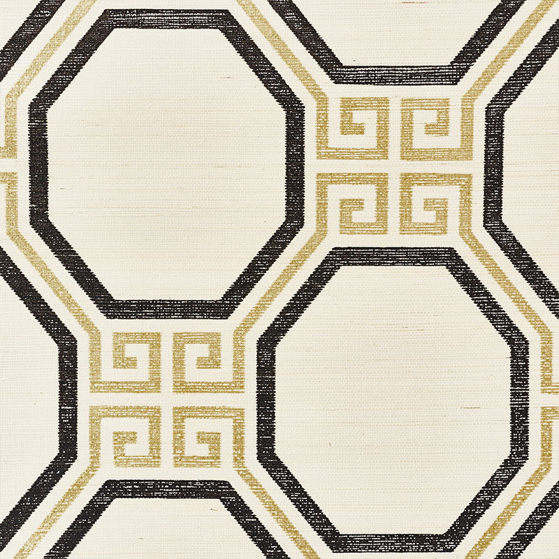 Schumacher Octavia Sisal Gold & Jet Wallpaper 5008930