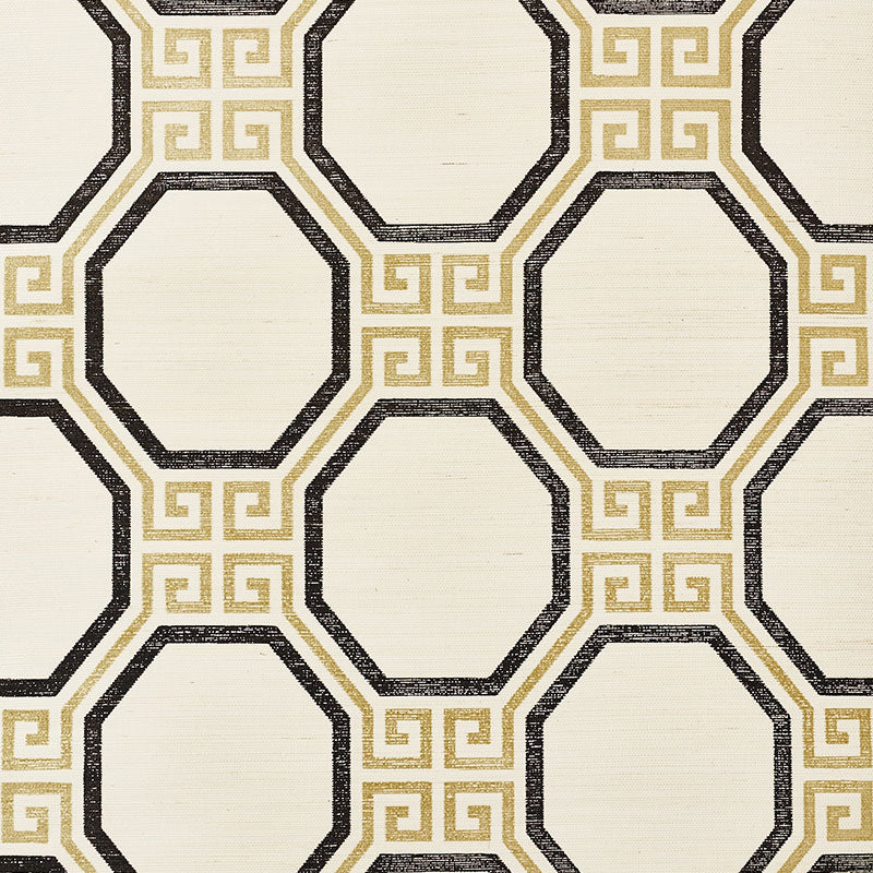 Schumacher Octavia Sisal Gold & Jet Wallpaper 5008930