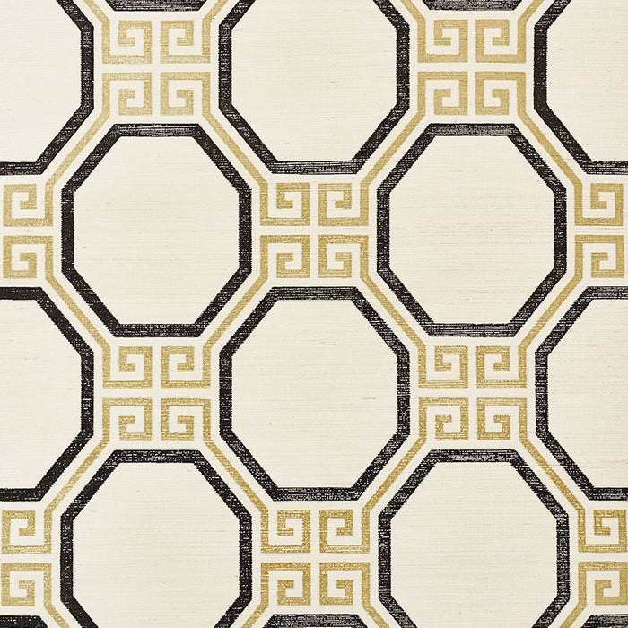 Schumacher Octavia Sisal Gold & Jet Wallpaper 5008930